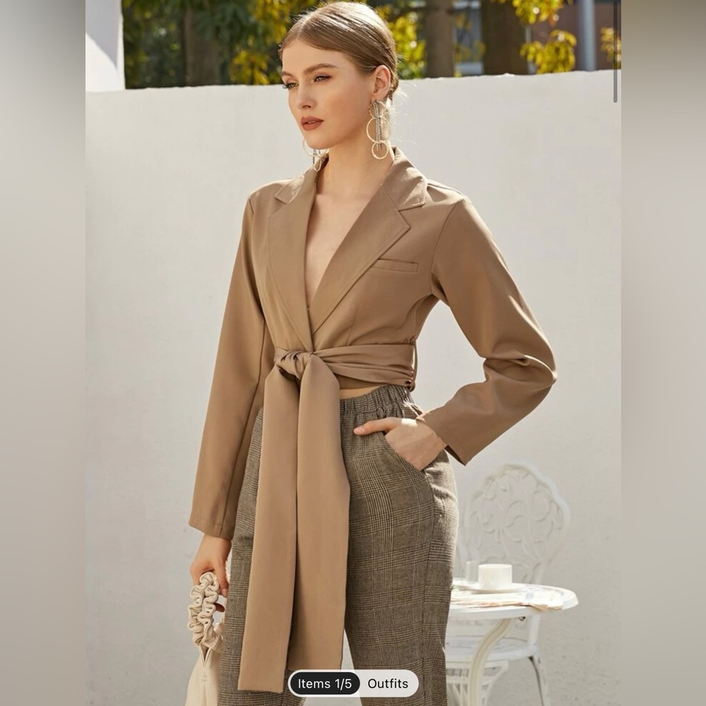 Belted Crop Blazer